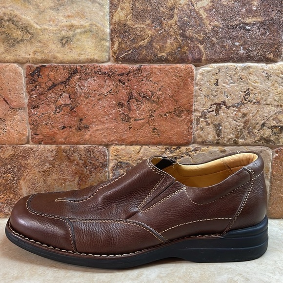 Johnston& Murphy Loafers Leather Sheepskin Lining Casual Slip-On Brown Size 8M - Picture 10 of 16